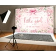 thumbnail image 3 of 10 x 8 ft Pink Bow Girls Baby Shower Backdrop A Sweet Little Girl is on The Way Pink Floral Baby Shower Decor Photography Background It's A Girl Party Photo Backdrop Studio Decoration Supplies, 3 of 6