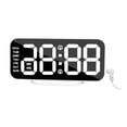 thumbnail image 1 of Mirror Surface Digital alarma de alarma de escritorio doble puertos USB 16.8x4.5x8.5cm 3 Niveles de brillo para la oficina en casa moderna portátil Marco, 1 of 8
