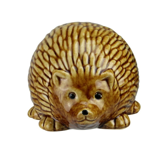 Roman 3.5" Pudgy Pals Relaxed Spined Tan Porcelain Hedgehog Table Top and Garden Figure