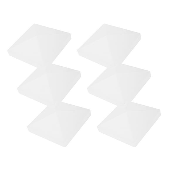 GKOplus 6-Pack 5" x 5" Pyramid White PVC Vinyl Post Top Caps (Only for Vinyl Post with Actual Size of 5" x 5", Not for Wood Posts), Suitable for Fences, lamp, Deck, Mailbox Posts