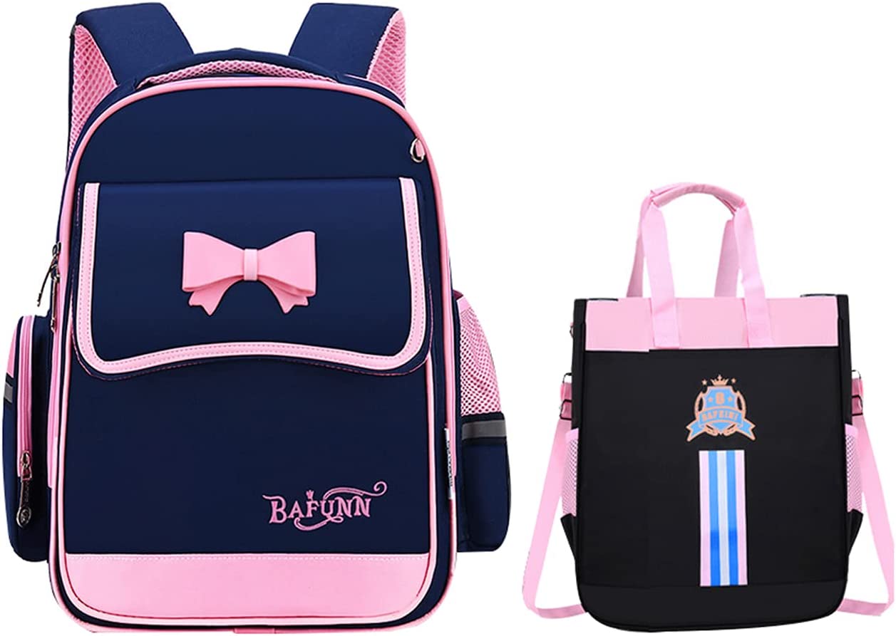 QWZNDZGR Elementary School Backpack Bowknot Girls Daypack for 13 Grade