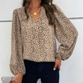 thumbnail image 2 of LEAVINGSUO Long Sleeve Shirts for Women, Fall Womens Tops Fashion Women Casual Printing V-Neck Long Sleeve Loose T-Shirt Blouse Pullover Tops, 2 of 9