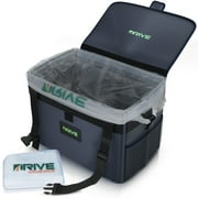 Automotive Trash Can and Garbage Bag Set for Cars and Trucks (Black Strap, 1-Pack XL)