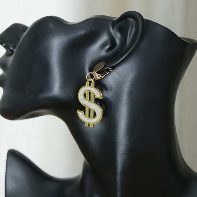 Los Pendientes Del Dólar De Las Cuelgan Los Accesorios Del Partido De Cosplay Pernos Prisioneros, Hechos Del Plástico BLESIY Pendientes de moda para mujer