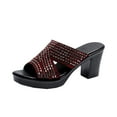 thumbnail image 1 of Amzcrzy Zapatos de mujer,Zapatos de mujer,Zapatillas de mujer, Sandalias y pantuflas de tacón alto y grueso con boca de pez y diamantes de imitación para mujer Sandalias Mujer Zapatillas De Casa, 1 of 6