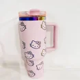 thumbnail image 2 of Taza térmica de acero inoxidable con tapa de pajita y Asa de Hello Kitty, taza de viaje con aislamiento al vacío de doble pared para coche, 40oz, 2024, 2 of 5