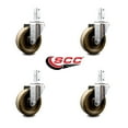 thumbnail image 2 of 4 Inch High Temp Phenolic Wheel Swivel 3/4 Inch Square Stem Caster Set SCC, 2 of 2