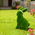 thumbnail image 5 of HuiXinOu Easter Flocked Bunny With Home Decor，Easter Decor, Holiday Table, Gift Idea(Green), 5 of 6