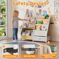 thumbnail image 7 of Kids Bookshelf and Toy Storage, Book Shelf for Kids Rooms BECOKOME 4 Tier Toddler Bookshelf Baby Bookcase for Nursery Montessori Toy Organizer, Burlywood, 7 of 7