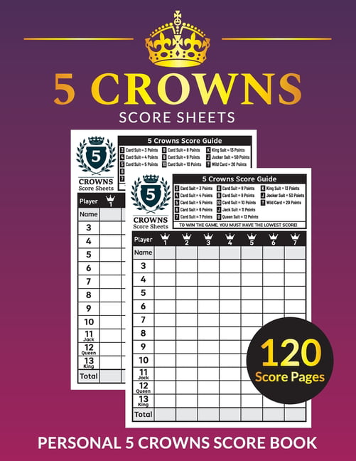 5 Crowns Score Sheets Personal 120 Score Sheets For Scorekeeping