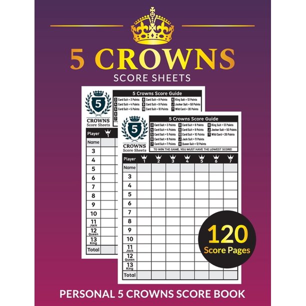 5 Crowns Score Sheets Personal 120 Score Sheets For Scorekeeping