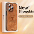 thumbnail image 2 of Funda de teléfono de cuero de ciervo de lujo para iPhone 14 13 12 Pro Max, protector de silicona a prueba de golpes Fivean unisex, 2 of 2