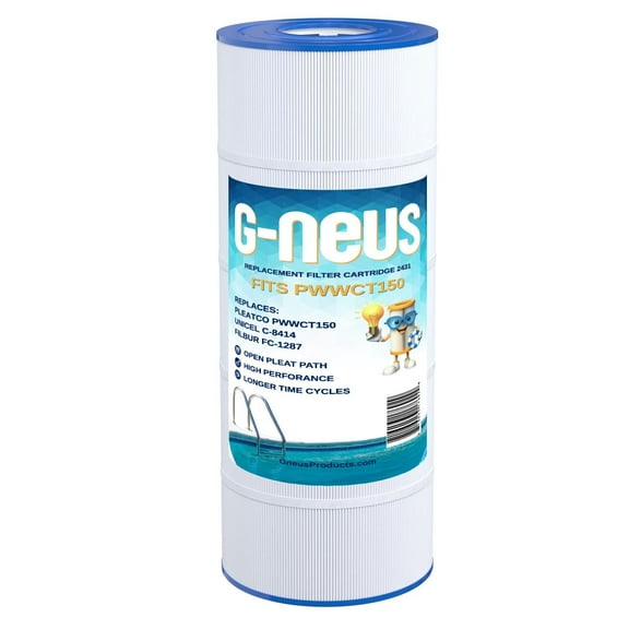 G-NEUS Pool & Spa Filter | Replaces PWWCT150, Ultral-B3, Clearwater II ProClean 150, 817-0150N, Unicel 8414, Filbur FC-1287 | 150 Sq Ft Coverage | High Performance Replacement Cartridge, 1 Pack
