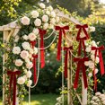 thumbnail image 6 of Christmas Bow Ornament Set With Pearl Chain DIY Holiday Hanging Decor Kit For Xmas Tree Party Garland Making, 6 of 6