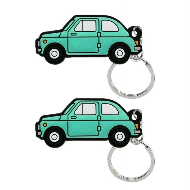 OUSITAID Key Chains 2Pcs Key Rings Cartoon Car Shape Vivid Color Hanging Delicate Craft Decorate Unfading PVC Key Ring Pendants Car Pendant