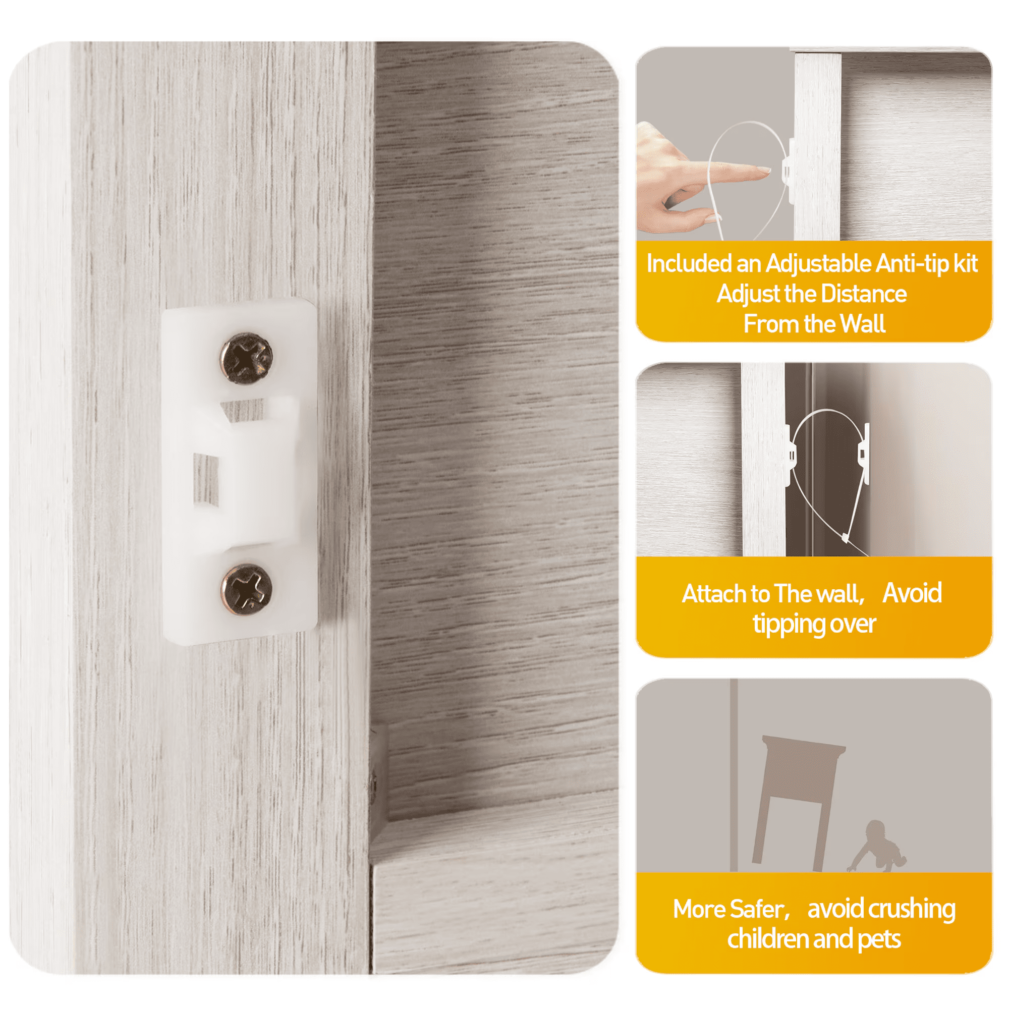 Mintazer Farmhouse Rattan Nightstand Set of 2, Bedside Table with 2 Drawer & Open Storage Compartment, Accent End Table for Bedroom & Living Room, White