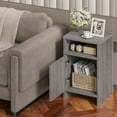 thumbnail image 2 of Furmax Farmhouse End Table, Nightstand Set of 2 with Barn Door and Shelf, Side Table for Living Room Bedroom, Gray, 2 of 7