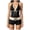 Black, variant on 2 Piece Y2k Polka Dot Halter Bikini with Shorts 2000s Bathing Suit Set Summer Vacation Cute Beach Tankini Swimsuit(Brown,M)