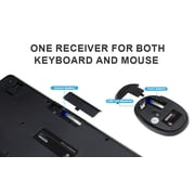 HUO JI Wireless Keyboard and Mouse Combos,USB 2.4GHz Receiver Plug and Play, Mixed Color Round Keycaps Retro Office Keyboards, for Windows, Mac, PC, Laptop, Desktop.(Black Grey)