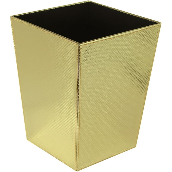 Ws Bath Collections Ecopelle 2203 Ecopelle Leather Waste Basket - Gold