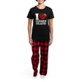thumbnail image 4 of CafePress - I Heart Guemes Island Pajamas - Women's Short Sleeve Print T-Shirt and Pants Dark Cotton Pajama Set, 4 of 7