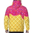 thumbnail image 7 of Balery Red Ice Cream Pattern Mens Hoodie Kangaroo Pocket Hoodie Pullover Hooded Sweatshirt Ideal for Daily Wear Travel and Home-X-Large, 7 of 7
