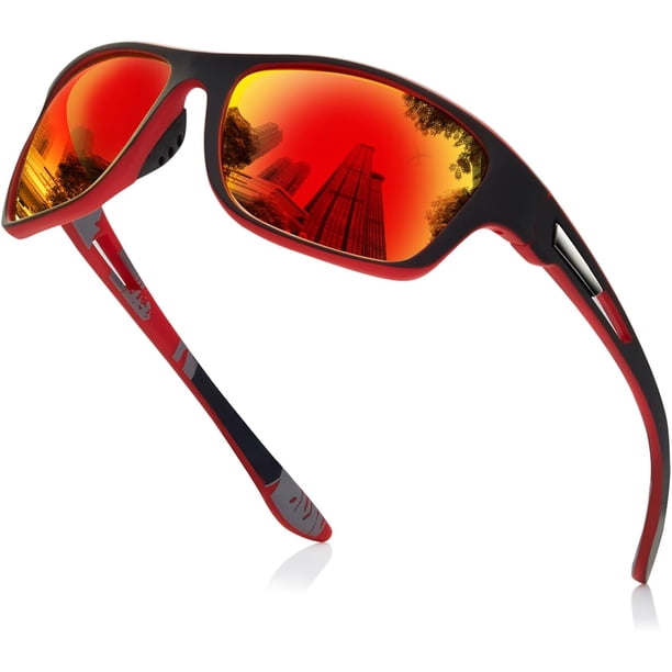 Gafas de sol deportivas polarizadas para hombres: Gafas de protección UV400 Gafas envolventes para mujer para conducir y pescar