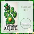 thumbnail image 2 of Green Theme St. Patrick's Day Banner Clover Pattern Welcome Display Paw Print Design Yellow Heart Backdrop for St. Patrick's Day Party Celebration Welcome Event, 2 of 9