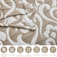 thumbnail image 6 of Chezmoi Collection Oversized Bedspread 100x106, Jacquard Matelasse Floral Damask Design, 5-Piece Lightweight Reversible Microfiber Bedding Coverlet Set for All Season, Queen, Taupe/White, 6 of 9