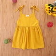 thumbnail image 1 of EGNMCR Robe Sans Manches à Col Rond Tout-Petit Enfant Bébé Filles Robe d'Été à Bretelles Mignonne Couleur Unie Robe Décontractée Robe Fille, 1 of 9