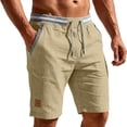 thumbnail image 2 of Dwellite Mens Shorts Casual Classic Fit Cotton Summer Beach Shorts with Elastic Waist and Pockets 2026 Khaki XL, 2 of 4