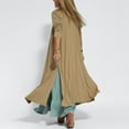 thumbnail image 4 of Baqcunre Cardigan For Women Women'S Summer Casual Solid Color Long Sleeved Vent Maxi Loose Cardigan Boho Beach Long Sundress With Long Overcoat Jackets For Women Fall Outfits For Women 2023 Khaki L, 4 of 6