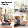 thumbnail image 3 of Round Meditation Cushion, 22" Dutch Velvet Floor Pillow with PP Cotton Filling for Yoga, Zen, Reading, and Floor Seating, Boho Print, 3 of 5