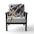 thumbnail image 4 of Designart Chaise d'Appoint Rembourrée Multicolore "Symétrique Stripes Multicolore Fusion II" - Fauteuil Moderne pour Chambre, 4 of 7