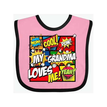 

Inktastic My Grandma Loves Me Superhero Gift Baby Boy or Baby Girl Bib