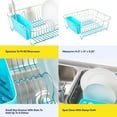thumbnail image 6 of Dish Drying Rack & Cutlery Holder 2 Piece Set - Compact Sink-Fitting Dish Drainer with Rubberized Undercoating, Space-Saving Kitchen Organizer for Plates, Cups, Bowls & Utensils In Sink, 6 of 6