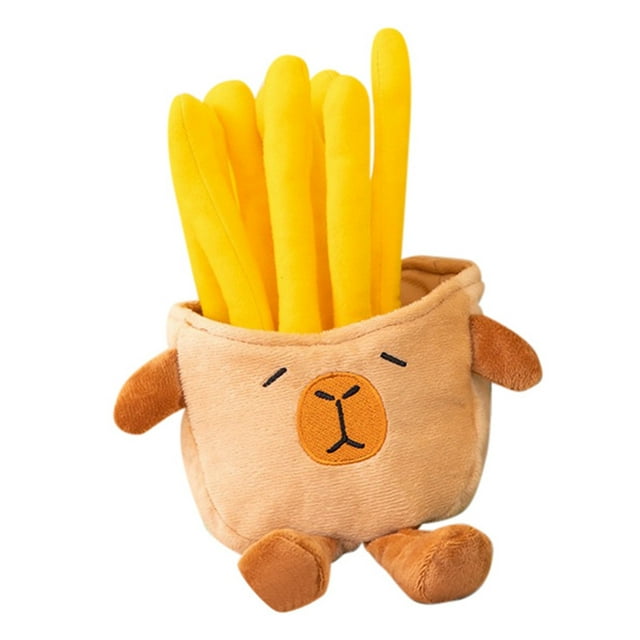 Capibara con patatas fritas, bolso bonito con capibara, colgante para el hogar, muñeca reconfortante