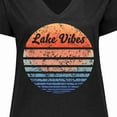 thumbnail image 4 of Inktastic Lake Vibes Distressed Retro Sunset Women's Plus Size V-Neck T-Shirt, 4 of 5