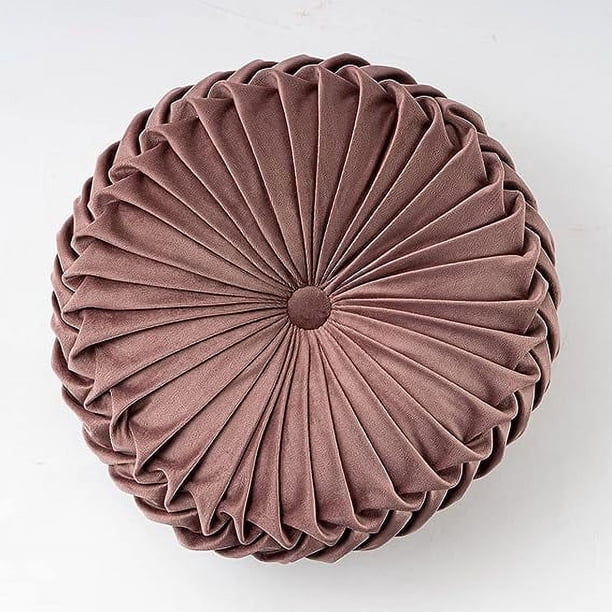 Nvzi Cojines de asiento de terciopelo sólido, cojines de suelo redondos, cojines de silla gruesos,cojines decorativos para dormitorio, sala de estar (café, diámetro 14")