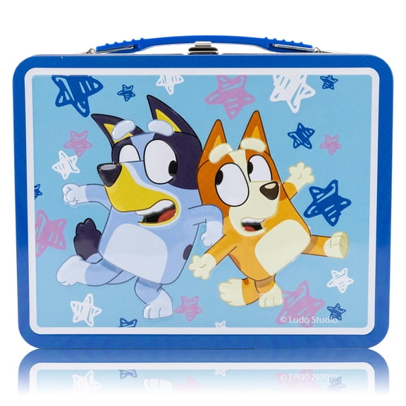 Fast Forward Bluey Lunch Box for Kids | Bluey Tin Lunchbag for Boys, Girls, Unisex | Tin Lunchbox Storage, Toddler Snack Box, Bookbag Accessory | Ages 3