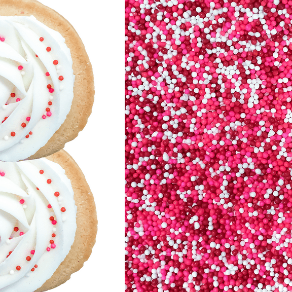 Valentine Red Pink White Happy Valentine's Day Bake In Sprinkle On Mini Pearls Confetti Sprinkles Toppings For Cake Cookie Cupcake Icecream Donut 6oz Bag