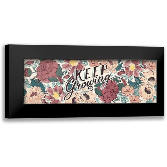 Penner, Janelle 14x7 Black Modern Framed Museum Art Print Titled - Keep Growing I Panel