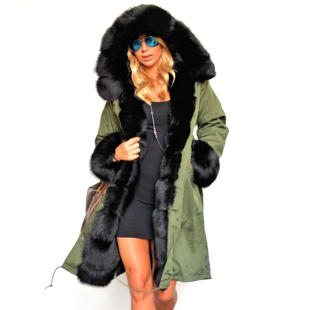 Christmas Reduce!Stylish Ladies Women Lady Hooded Winter Warm Thick Faux Fur Coat Parka... by