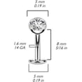 thumbnail image 3 of Satix 14G ASTM F136 Titanium Floating Belly Button Rings Convex Base 5mm Bezel Set CZ Threadless Push In Fat 5/16 Inch 8mm, 3 of 5