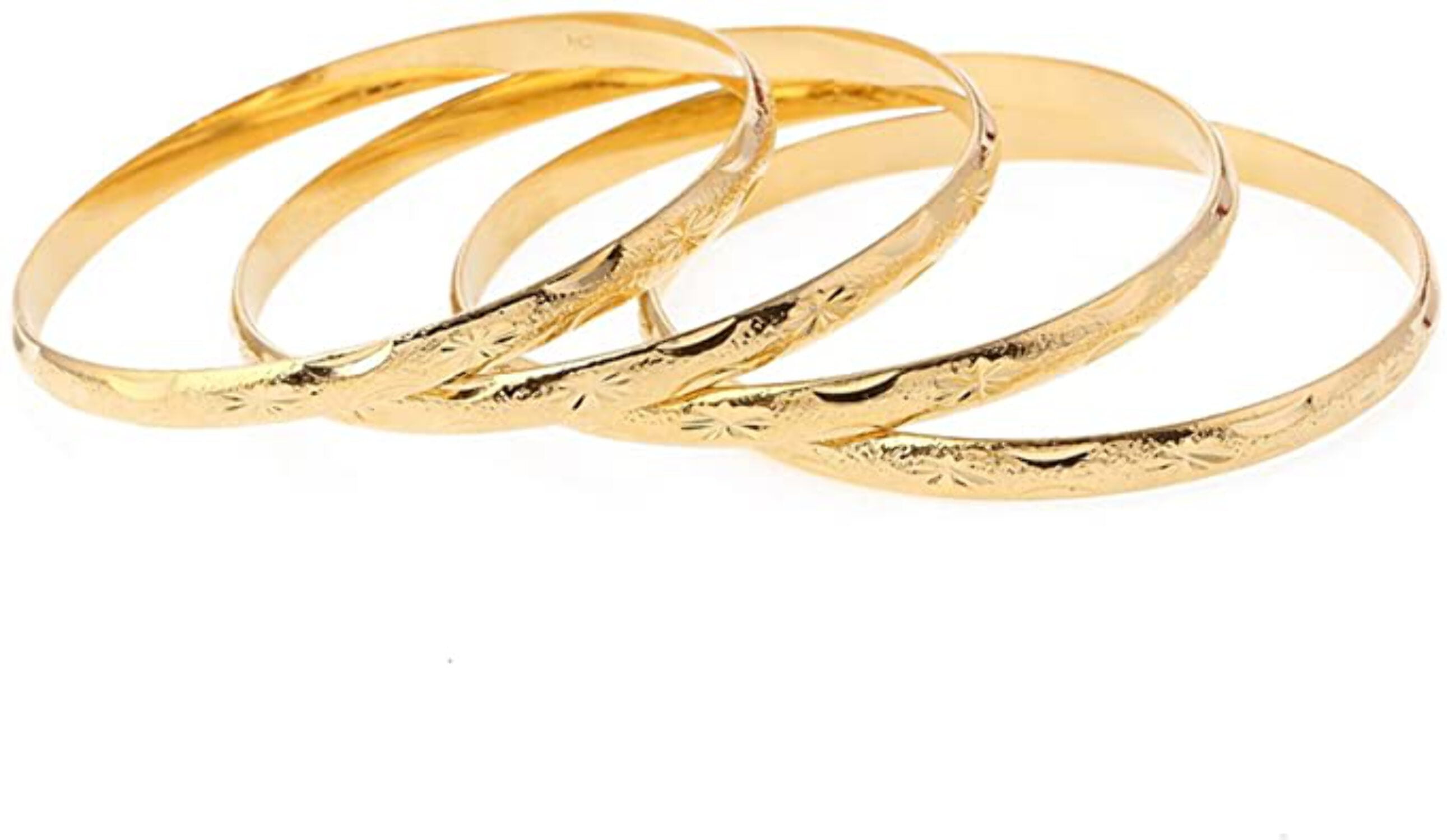 JoeytheJewelryNY 18k Gold Layered Real Gold-Filled Bangles Dozen 12pcs 6mm