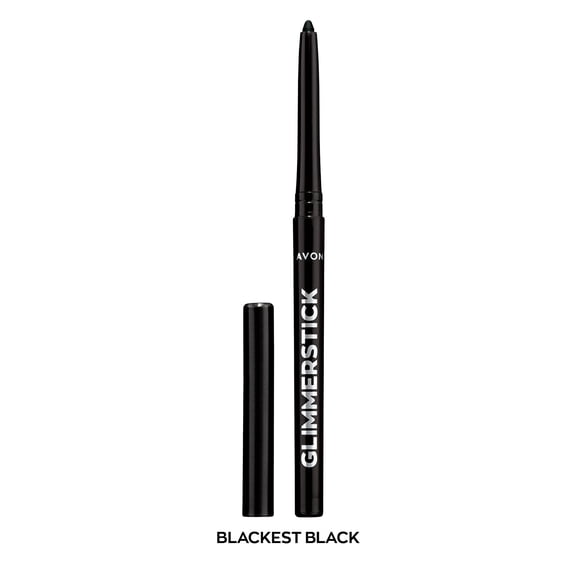 Avon Ultra Colour Glimmerstick Retractable Eyeliner, Blackest Black, Waterproof & Smudge-Proof Glide-On Eye Makeup, 0.01 oz / 0.28 g
