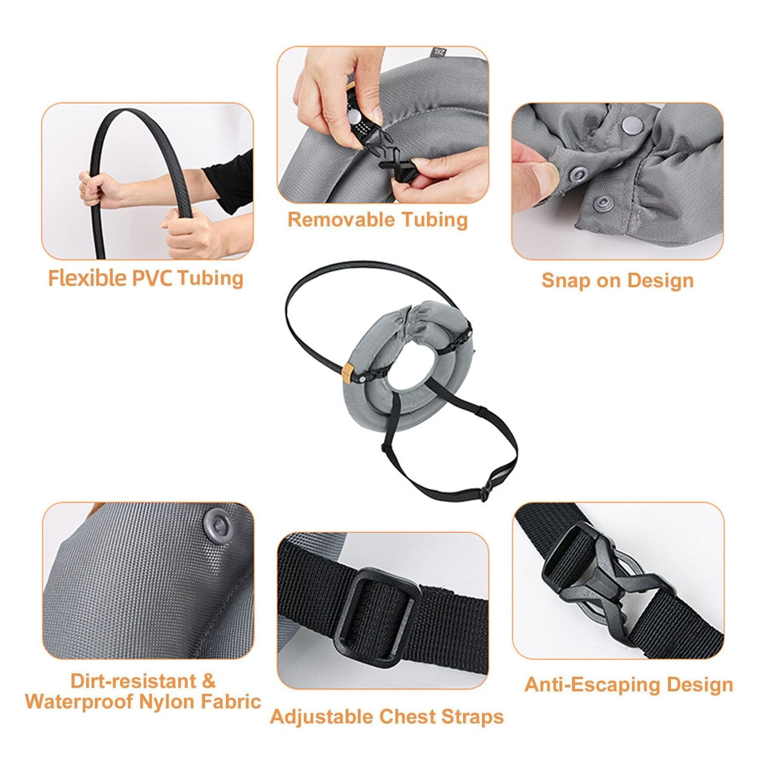 Blind Dog Harness Guiding Device, Lightweight Collar for Blind Dog, Adjustable Blind Cat Accessories, Pet Anti-Collision Ring for Protective&Build Confidence XL