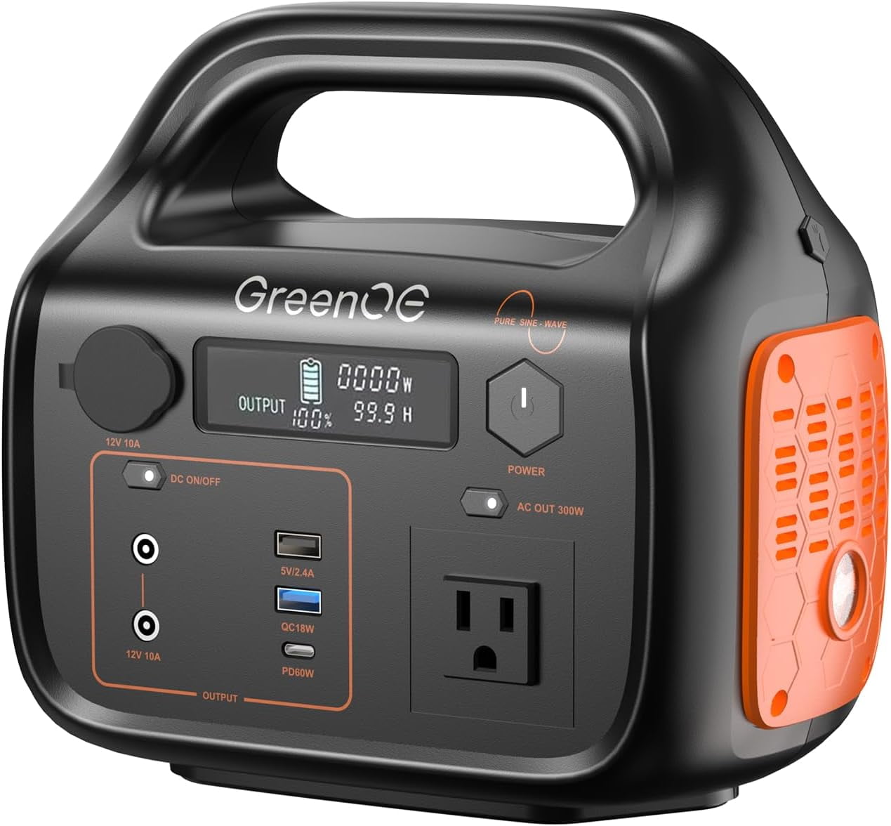 GreenOE Portable Power Station 600W 655Wh 11 Ports Camping Power Bank for Outdoors Home LED Lithium Battery Backup with USB-C Solar generator with 120V Pure Sine Wave AC Outlet