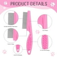 thumbnail image 3 of UYGDUY-10 Pcs Flea Comb for Dogs and Cats Flea Remover Tool with Stainless Steel Metal Teeth for Detangling Grooming Kit, Pink, Blue, White and Green, 2 Sizes, 3 of 4