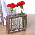 thumbnail image 4 of KAKOWELY Vase en Tube de Verre Hydroponique Transparent 1 Pce Vase en Tube Hydroponique Décoration Créative Conteneur d'Arrangement Floral Cadre en Bois Antique Vase en Tube à Essai Fleur Hydroponique Simple, 4 of 4